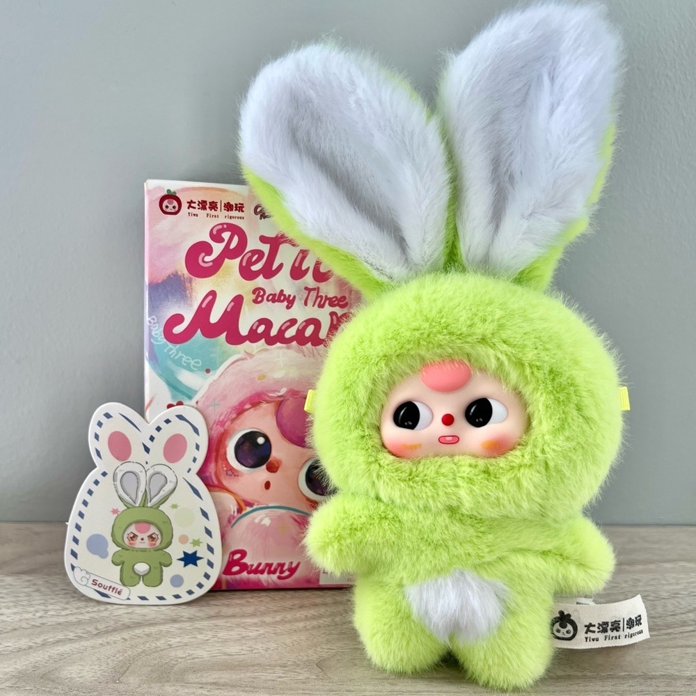 Baby Three Petit Macaron Cute Bunny Plush Pendant - Soufflé